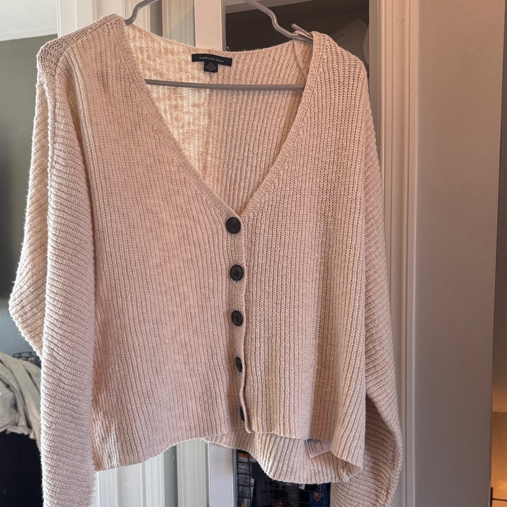 Forever 21 Beige Button-Up Cardigan